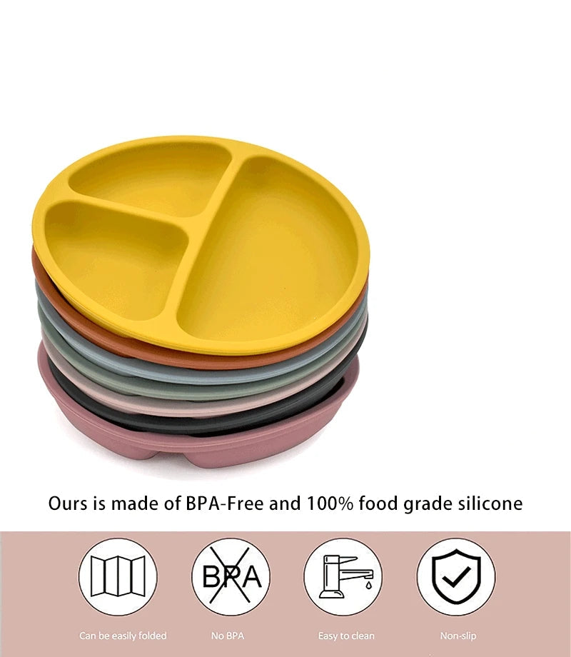 Baby Silicone Cartoon Dining Set | Plate, Cutlery & 4-Piece Options | BPA-Free