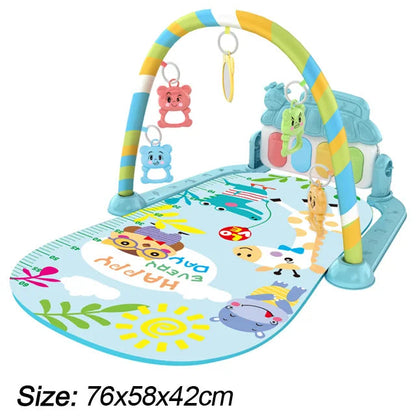 Baby Music Play Gym & Activity Mat | Piano Keyboard & Hanging Toys