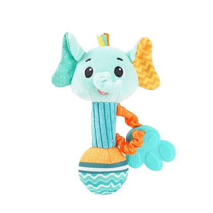 Baby Animal Rattle Toy | Soft Squeaky Crinkle Sensory Toy for Toddlers
