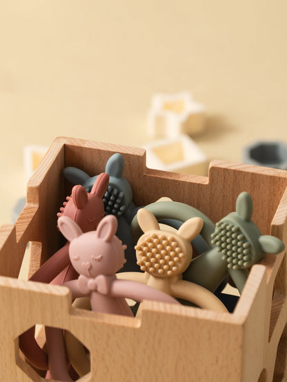 Silicone Rabbit Teether for Babies & Newborns