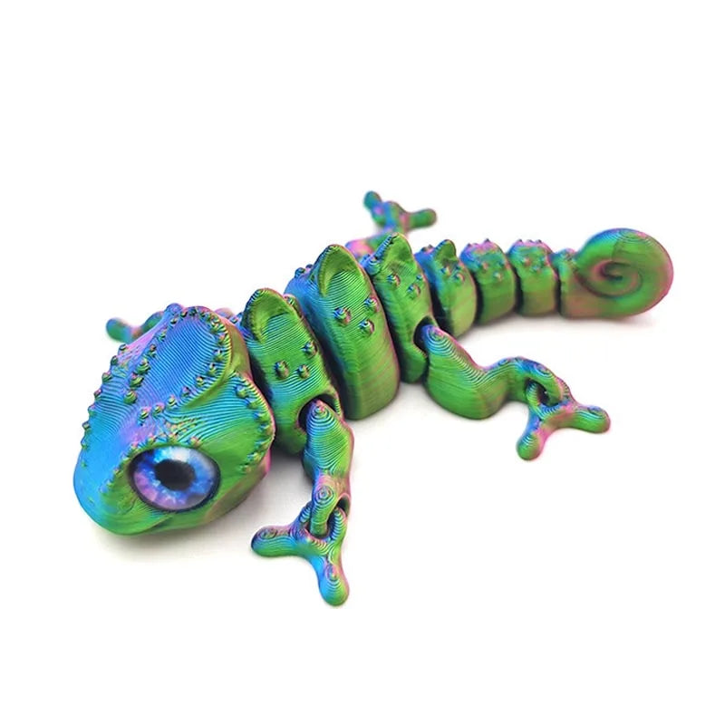 3D Printed Chameleon Figure | Multi-Joint Movable Kids Gift & Room Decoration