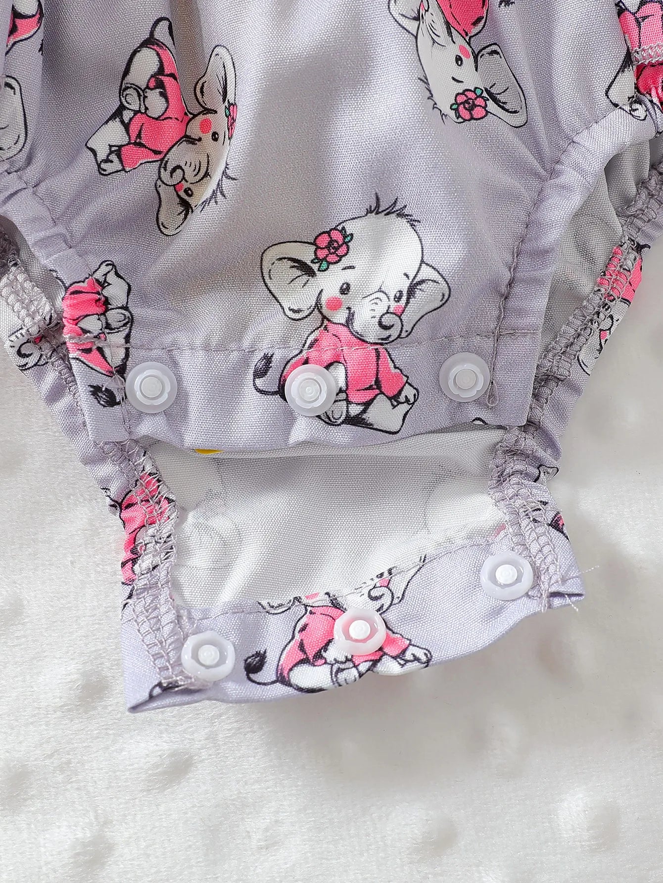 Baby Girl Elephant Print T-Shirt, Headband & Overalls Set