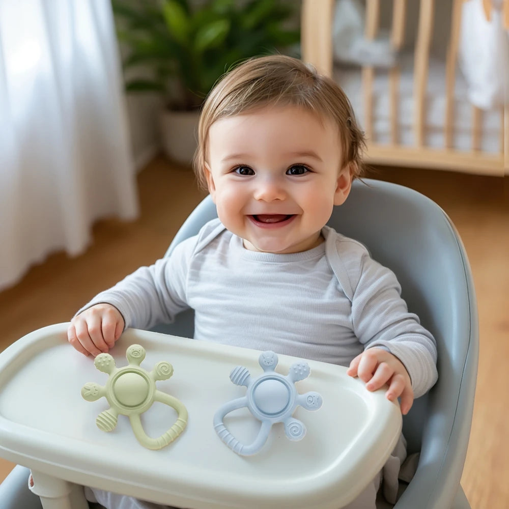 Baby Silicone Teether & Pacifier Chain Set