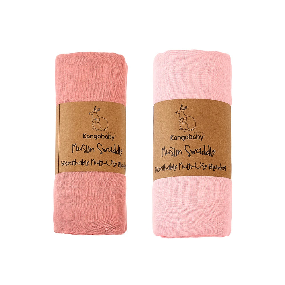 Baby Muslin Swaddle Blanket Set of 2 | 100% Cotton Newborn Wrap