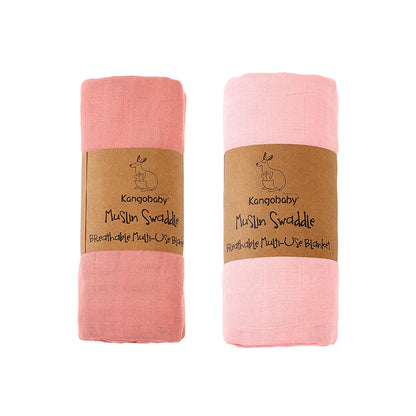 Baby Muslin Swaddle Blanket Set of 2 | 100% Cotton Newborn Wrap
