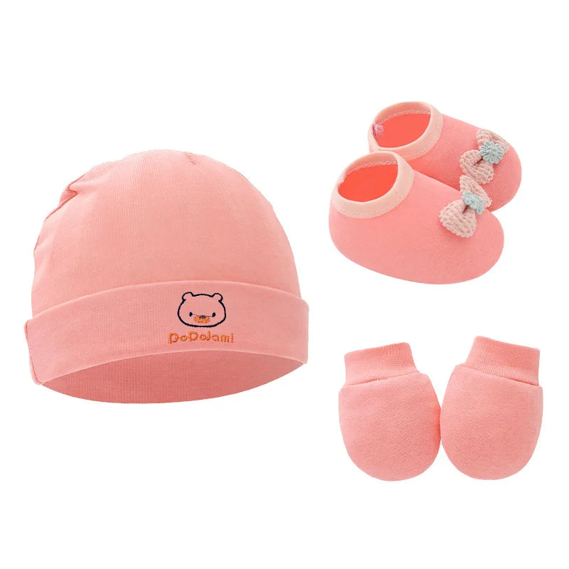 Baby Beanie, Bonnet, Gloves & Socks Set | 3-Piece Newborn Gift 0-12 Months