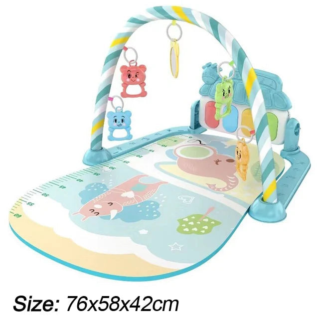 Baby Music Play Gym & Activity Mat | Piano Keyboard & Hanging Toys