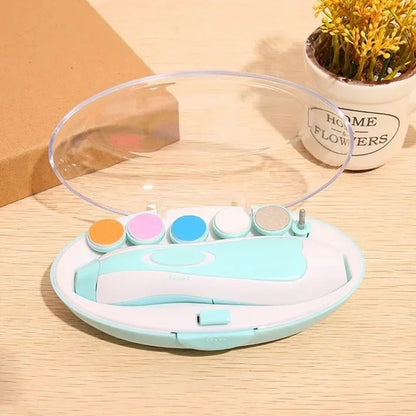 Electric Baby Nail Trimmer & Manicure Set | Safe Gentle File & Clipper for Newborns | Pink & Blue