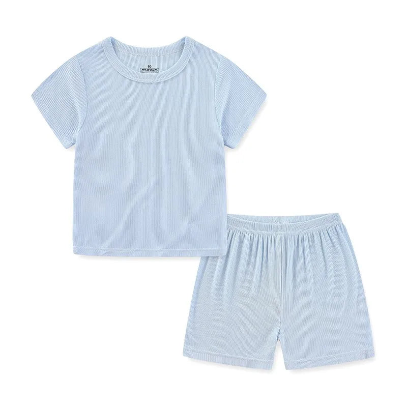 Kids Cotton 2-Piece Outfit Set | Short Sleeve Top & Shorts 12 Months–5 Years