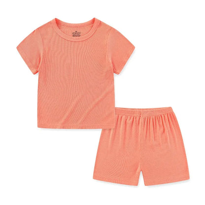 Kids Cotton 2-Piece Outfit Set | Short Sleeve Top & Shorts 12 Months–5 Years