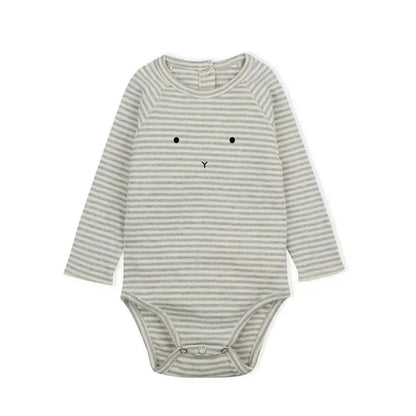Newborn Romper — Organic Cotton Floral Print, Long Sleeve