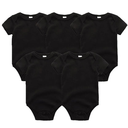 Baby Unisex Cotton Bodysuit 5-Pack | Short Sleeve Cartoon Print 0-12 Months