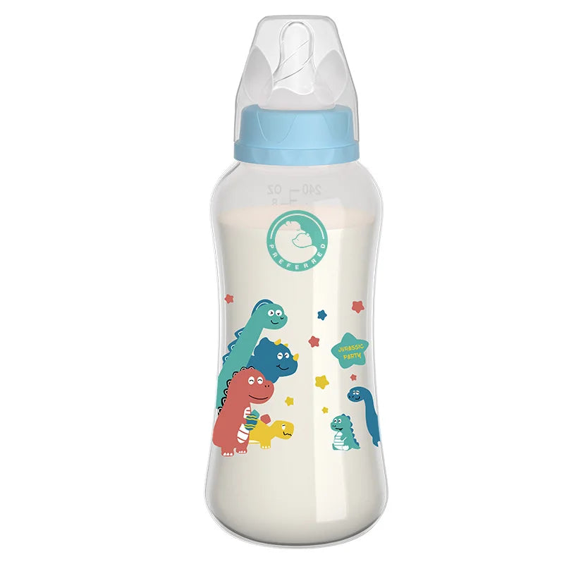 Baby Bottle with Gravity Ball & Handle | 150/240ml Anti-Spill Newborn Feeding Bottle, BPA-Free