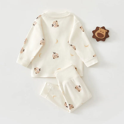 2-Piece Baby Cartoon Pyjama Set | Cotton Top & Pants Autumn Winter 0-18M