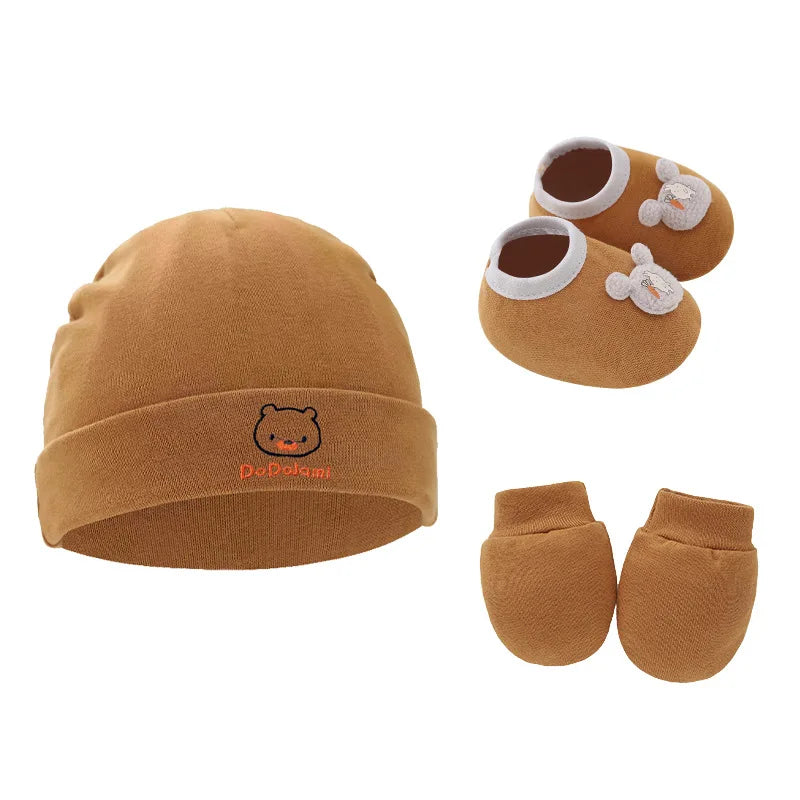 Baby Beanie, Bonnet, Gloves & Socks Set | 3-Piece Newborn Gift 0-12 Months