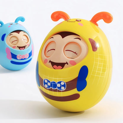 Baby Roly Poly Bee Tumbler Toy | Tummy Time Rocking Toy for Babies 3–12 Months