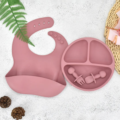 Baby Silicone Cartoon Dining Set | Plate, Cutlery & 4-Piece Options | BPA-Free