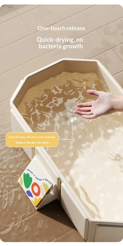 Large Foldable Baby Bathtub | Sit & Lie All-in-One Bath Tub for 0–5 Years