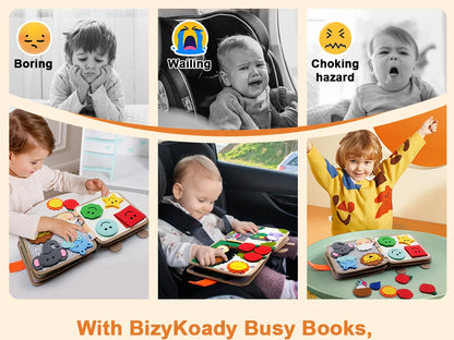 Montessori Giraffe Busy Book | Sensory Learning Quiet Book for Toddlers Ages 3-6