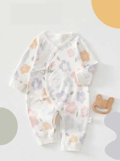 Baby Cotton Romper Pyjamas | Long Sleeve Spring & Autumn Newborn 0-6M