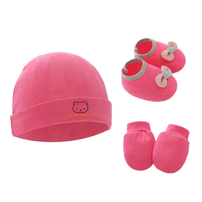 Baby Beanie, Bonnet, Gloves & Socks Set | 3-Piece Newborn Gift 0-12 Months