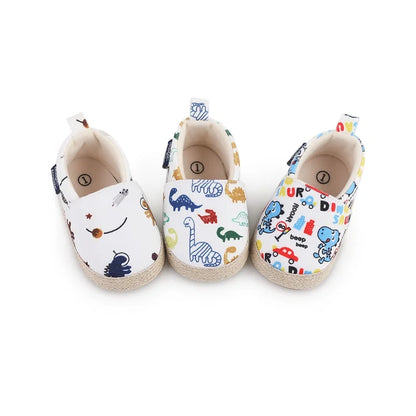 Baby Dinosaur Slip-On Shoes | Closed Toe Walking Shoes 0-18 Months