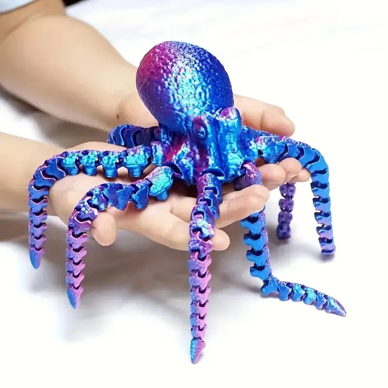 3D Printed Octopus Fidget Toy | Flexible Joints Desktop Ornament & Kids Gift