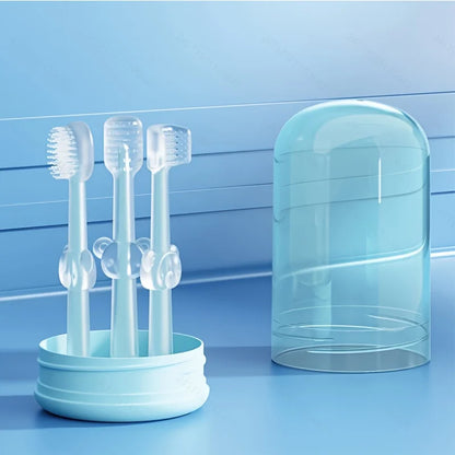Baby & Toddler Toothbrush Set | 360° Silicone Soft Toothbrush & Tongue Cleaner | 4 Colours
