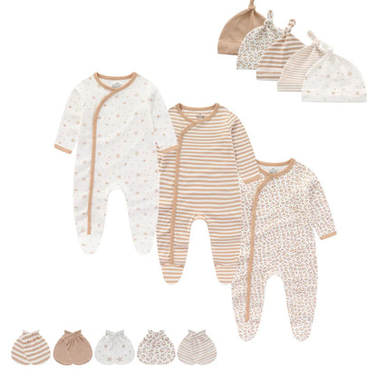 13-Piece Newborn Baby Gift Set | Rompers, Hats & Gloves 100% Cotton 0-12M