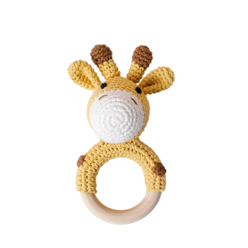 Crochet Amigurumi Bunny Baby Rattle — Handknit Newborn Toy