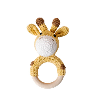 Crochet Amigurumi Bunny Baby Rattle — Handknit Newborn Toy