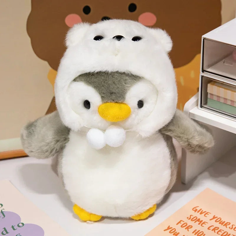 Cute Penguin Plush Toy | Soft Stuffed Animal with Clothes & Hat