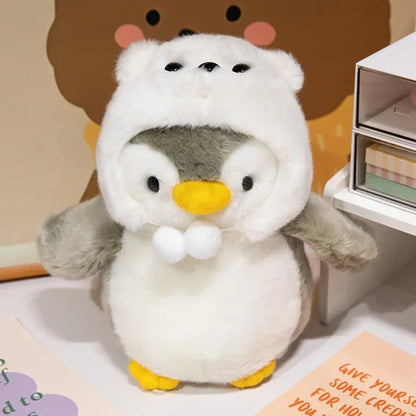 Cute Penguin Plush Toy | Soft Stuffed Animal with Clothes & Hat