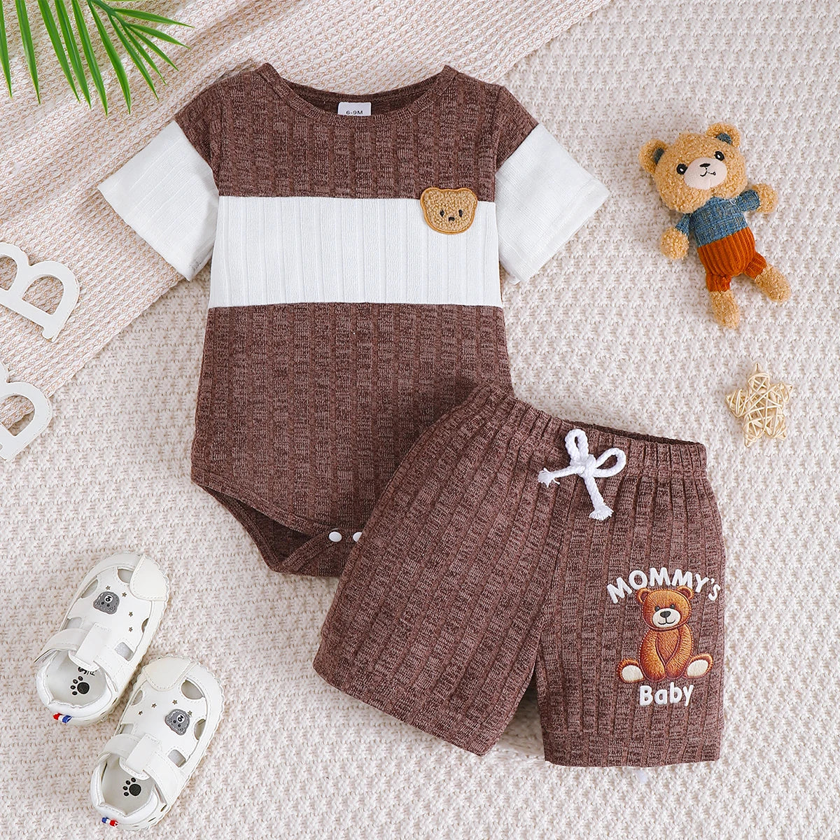 Baby Boy Bear Jumpsuit & Shorts Set 2PCS | Summer 1-18 Months