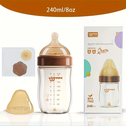 High Borosilicate Glass Baby Bottle | Wide-Neck Anti-Colic Feeding Bottle | 120ml, 160ml & 240ml
