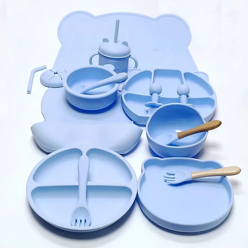 16-Piece Silicone Baby Tableware Set
