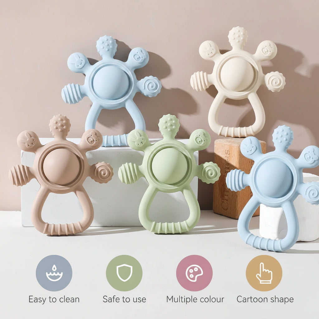 Baby Silicone Teether & Pacifier Chain Set