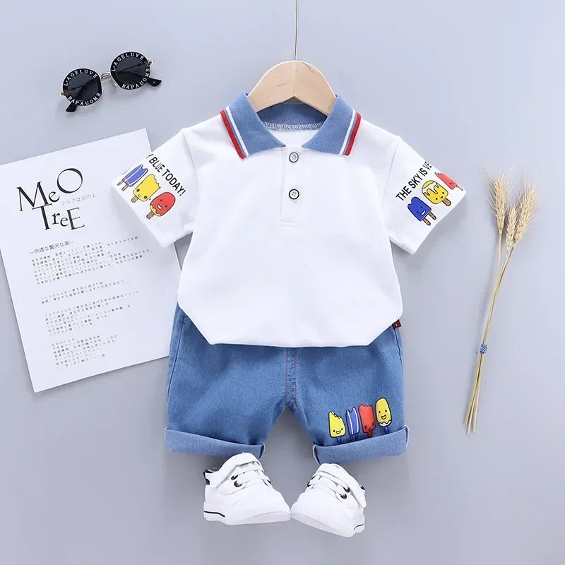 Kids Cotton T-Shirt & Shorts Fashion Set | Boys & Girls Summer 2PCS