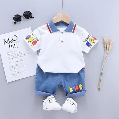 Kids Cotton T-Shirt & Shorts Fashion Set | Boys & Girls Summer 2PCS