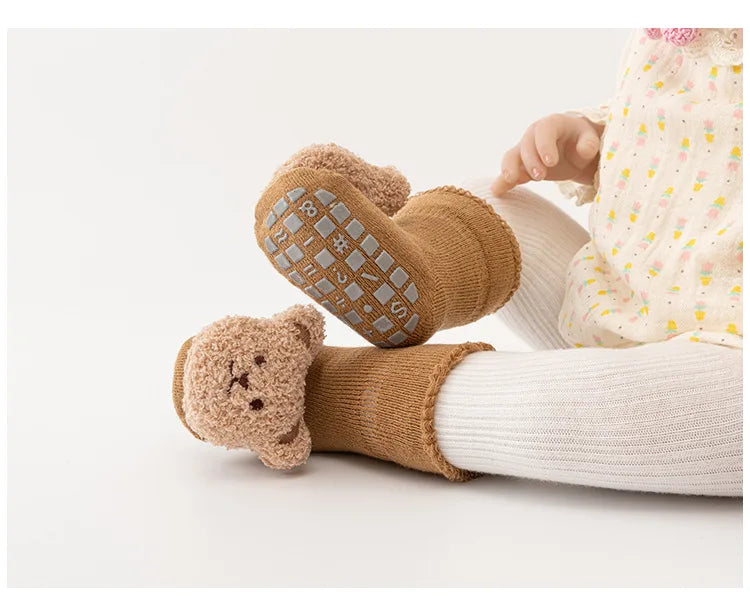 Baby Bear Socks | Soft Cotton Anti-Slip Newborn & Toddler Socks 0-3 Years