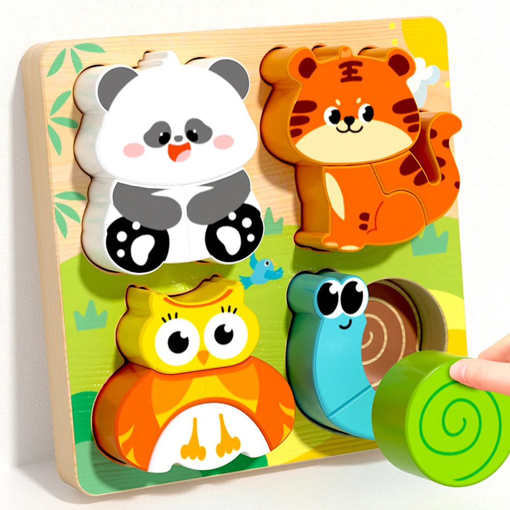 4-in-1 Wooden Animal Puzzle | Early Learning Jigsaw for Toddlers 1–3 Years