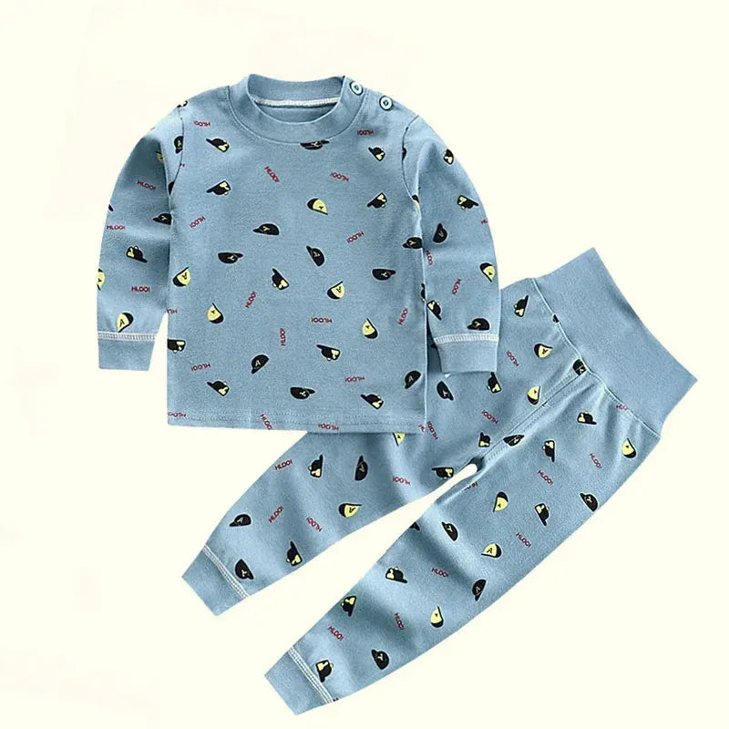 Kids Cotton Pyjama Long Johns Set | High Waist Underwear 9M-6 Years