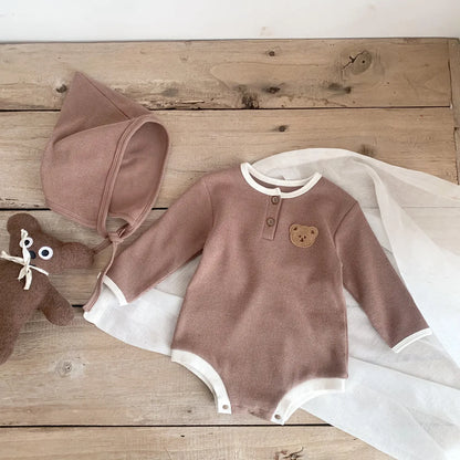 Baby Romper with Matching Hat — Cotton Unisex 0-12 Months