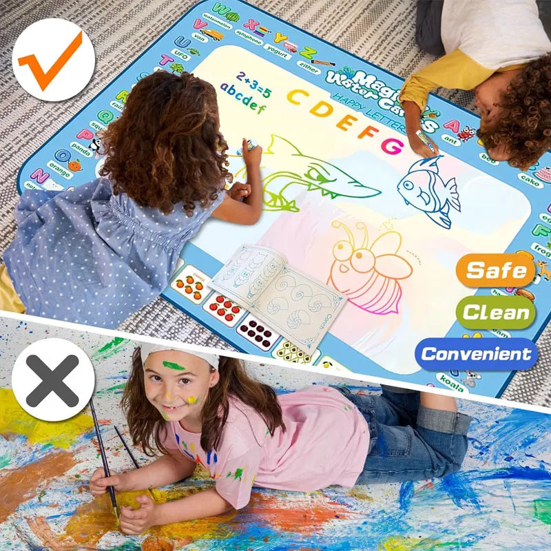 Kids Water Doodle Drawing Mat | Mess-Free Montessori Colouring Mat for Toddlers 3–8 Years