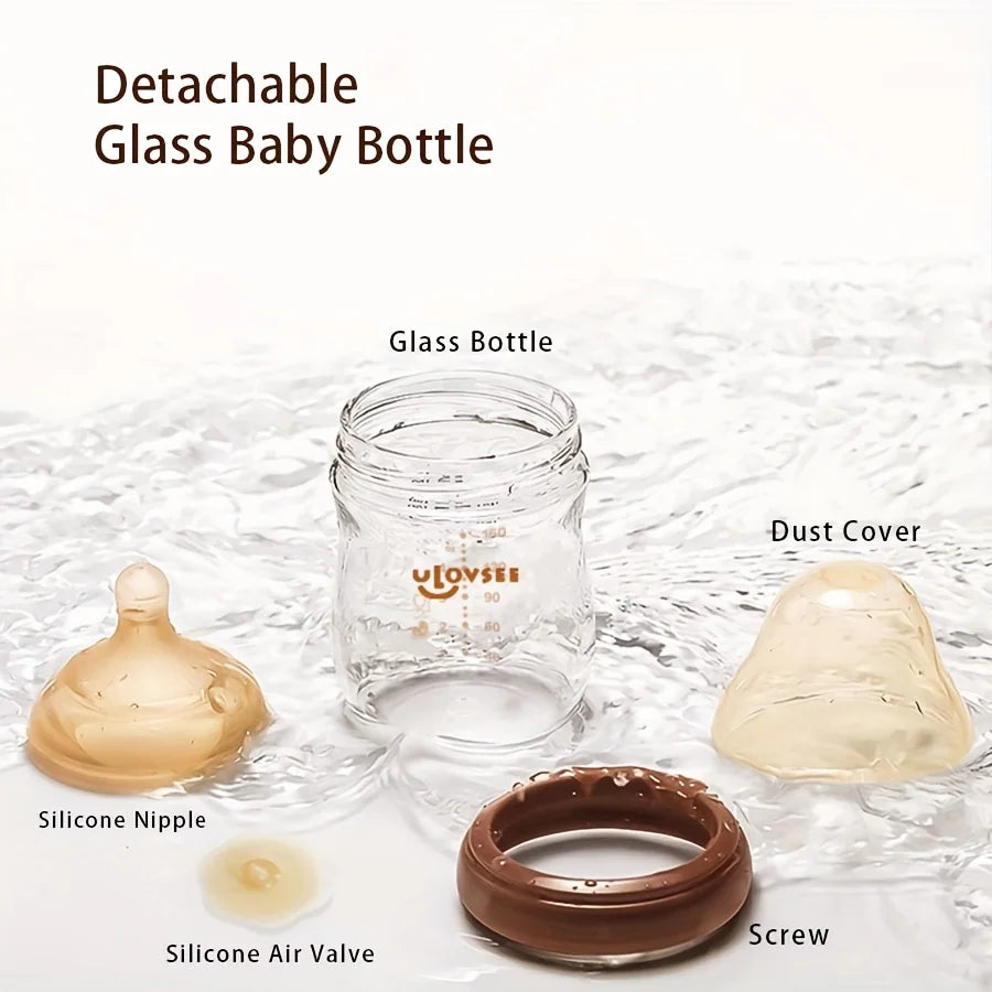 High Borosilicate Glass Baby Bottle | Wide-Neck Anti-Colic Feeding Bottle | 120ml, 160ml & 240ml