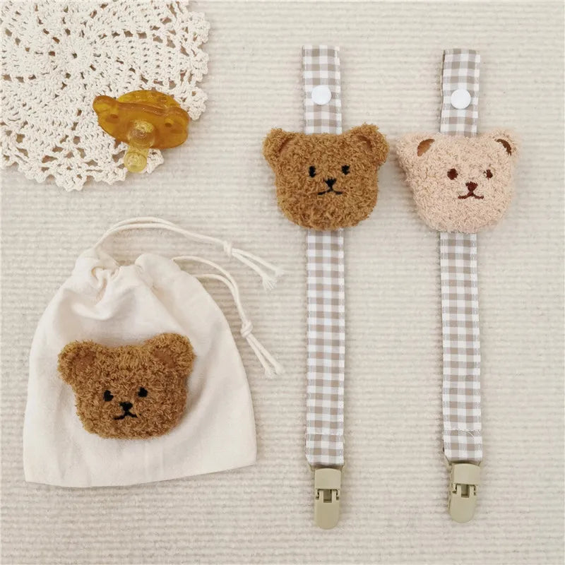 Baby Pacifier Clip Chain | Cute Bear Dummy Holder for Newborns