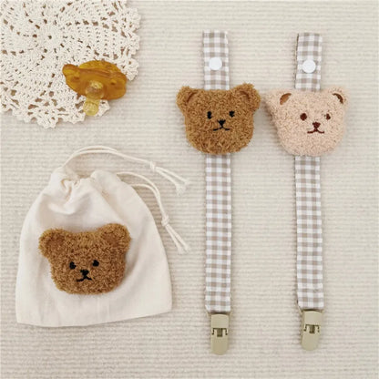 Baby Pacifier Clip Chain | Cute Bear Dummy Holder for Newborns