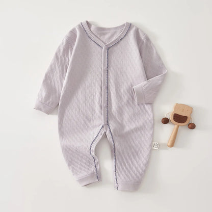 Baby Cotton Hoodie Jumpsuit | Boneless Seam Spring & Autumn Onesie 0-18 Months
