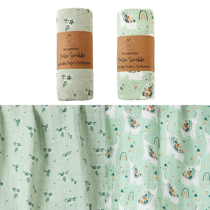 Baby Muslin Swaddle Blanket Set of 2 | 100% Cotton Newborn Wrap