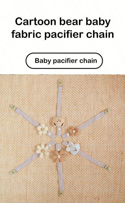 Baby Pacifier Clip Chain | Cute Bear Dummy Holder for Newborns